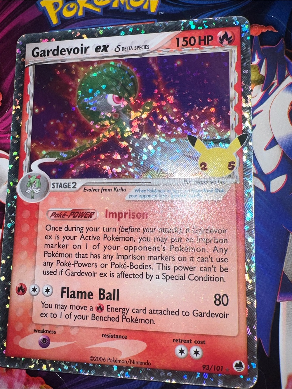 Pokemon Gardevoir ex Holo Card - Red and Green Foil